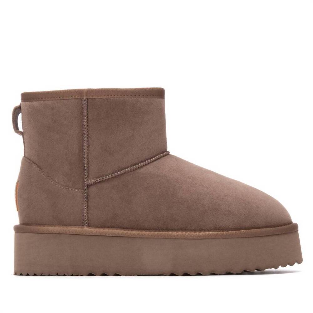 NEW XTI women’s suede platform ankle booties in taupe